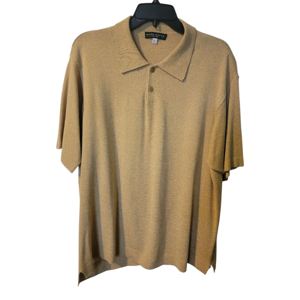 Vintage‎ Mens Mark Shale Short Sleeve Collared Made in Italy Sweater L
